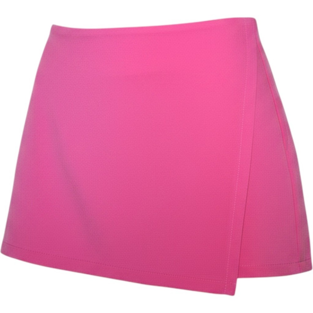 Sincerely Jules Hot Pink Wrap Front Skort Size Large Mini Skirt Shorts Pink